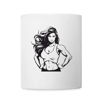 Femme Muscles Musculation - Mug blanc - blanc - Devant