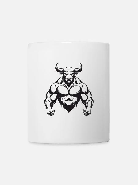 Taureau Taureau Muscles Musculation - Mug blanc - blanc