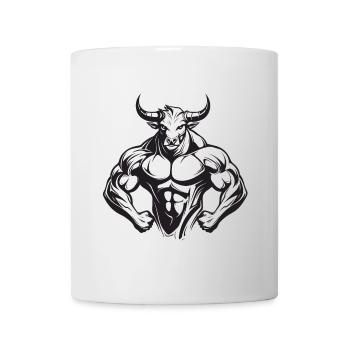 Bulle Stier Muskeln Workout Gym - Tasse - Weiß - Vorne