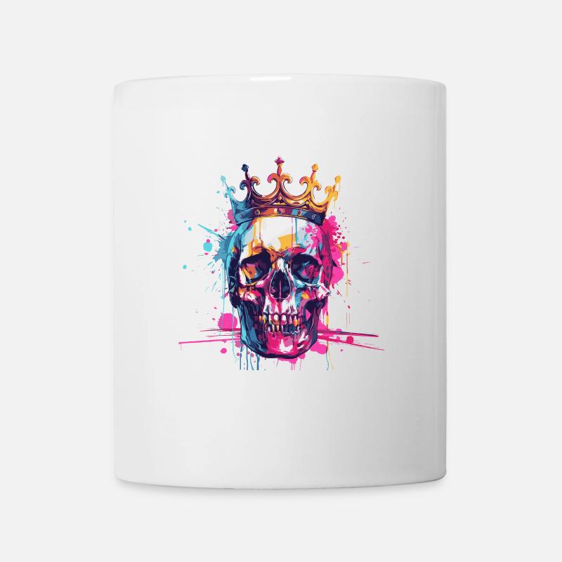 Crâne de Roi Couronne Royale - Mug blanc - blanc