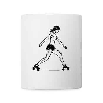 Rollschuhläuferin Line Art - Tasse - Weiß - Vorne