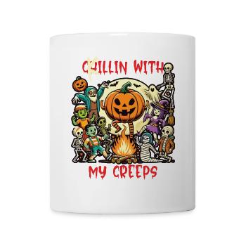Halloween Spaß Mit Deinen Creeps - Tasse - Weiß - Vorne