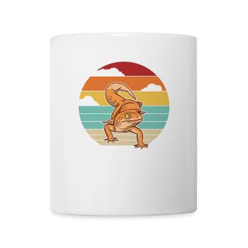 Retro Schopfeidechse Gekkota Gecko Experte Leopard - Tasse - Weiß - Vorne