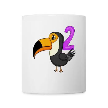 2 Anniversaire Toucans Motif Oiseau - Deux ans - Mug blanc - blanc - Devant