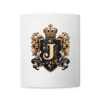 J Buchstabe Logo Krone - Tasse - Weiß - Vorne