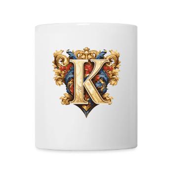 K Buchstabe Logo Krone - Tasse - Weiß - Vorne