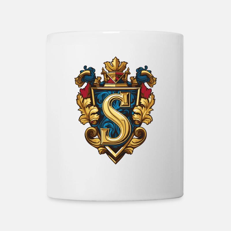 S Buchstabe Logo Krone - Tasse - Weiß