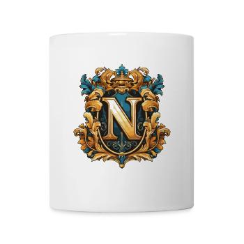 Couronne de logo de lettre N - Mug blanc - blanc - Devant