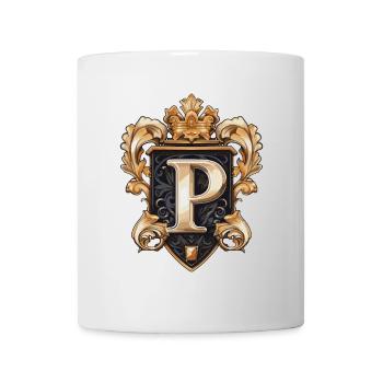 P Letter Logo Crown - Mug - white - Front