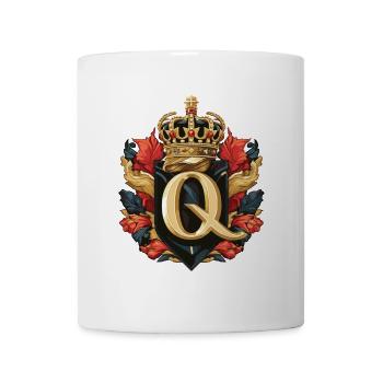 Q Buchstabe Logo Krone - Tasse - Weiß - Vorne