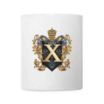 Couronne de logo de lettre X - Mug blanc - blanc - Devant