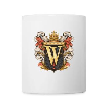 W Buchstabe Logo Krone - Tasse - Weiß - Vorne