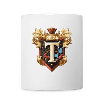 Couronne de logo de lettre T - Mug blanc - blanc - Devant