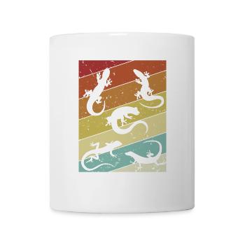 Retro Schopfeidechse Gekkota Gecko Experte Leopard - Tasse - Weiß - Vorne