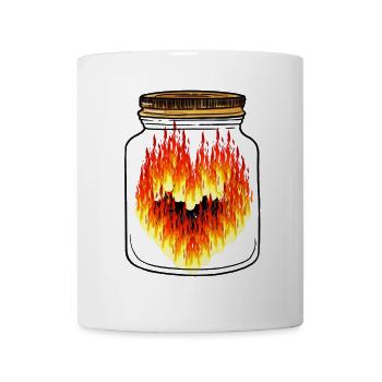 Idée cadeau flammes coeur amour chaud - Mug blanc - blanc - Devant