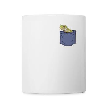 Gecko Poche Poitrine Gekkota Lézard à crête Léopard - Mug blanc - blanc - Devant