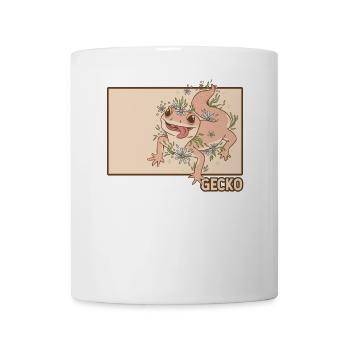 Gecko Doodle Chinesisches Hanzi Schopfeidechse Leopard - Tasse - Weiß - Vorne