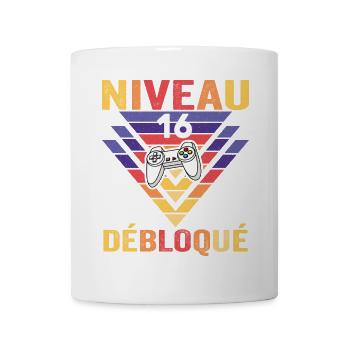 Level 16 Freigeschaltetes Geschenk 16 Jahre alter Gamer Geek Lustig - Tasse - Weiß - Vorne