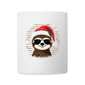 Frohe Weihnachten Weihnachts Faultier - Tasse - Weiß - Vorne