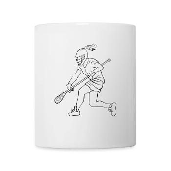 Lacrossespielerin Zeichnung - Tasse - Weiß - Vorne