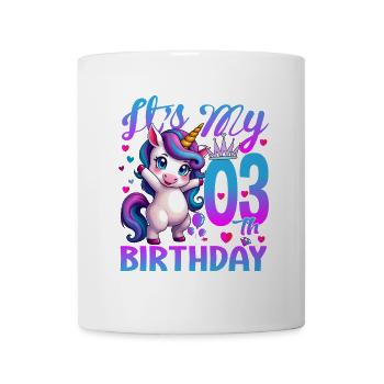 3. Geburtstag Einhorn Es ist mein 3. Geburtstag - Tasse - Weiß - Vorne