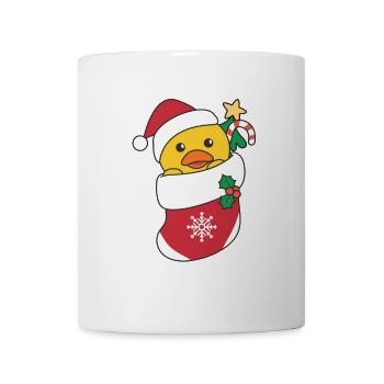 Canards mignons en chaussette de Noël pour canard de Noël - Mug blanc - blanc - Devant