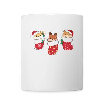 Süße Hamster in Weihnachtssocke zu Weihnachten - Tasse - Weiß - Vorne