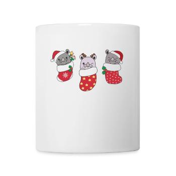 Rhinocéros mignons en chaussette de Noël pour Noël - Mug blanc - blanc - Devant