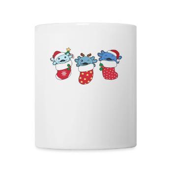 De jolis axolotls en chaussettes de Noël pour Noël - Mug blanc - blanc - Devant