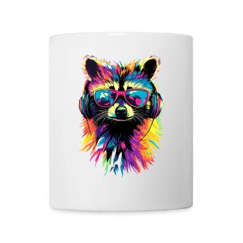 raton laveur Popart Coloré Arc-en-ciel Raton laveur Raton laveur - Mug blanc - blanc - Devant