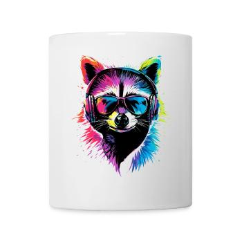Raccoon Popart Colorful Rainbow Raccoon Raccoon Raccoon - Mug - white - Front