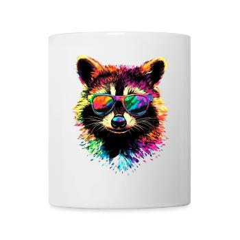 Raccoon Popart Colorful Rainbow Raccoon Raccoon Raccoon - Mug - white - Front