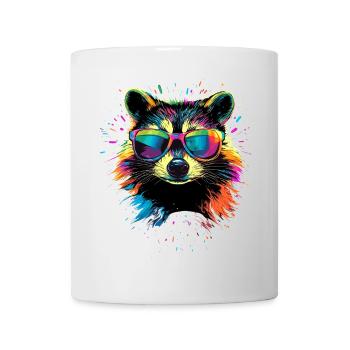raton laveur Popart Coloré Arc-en-ciel Raton laveur Raton laveur - Mug blanc - blanc - Devant