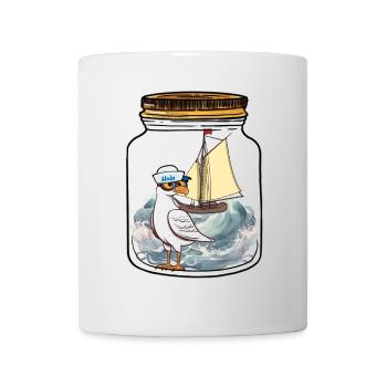 Marin Seagull voilier Ahoy - Mug blanc - blanc - Devant