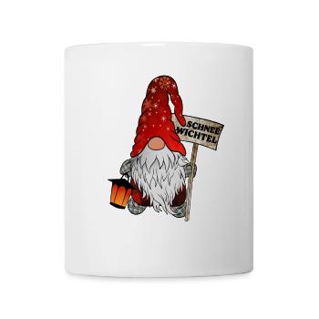 Schnee Wichtel – Lustiger Weihnachtsgnom - Tasse - Weiß - Vorne