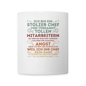 EIN STOLZER CHEF VON VERDAMMT TOLLEN MITARBEITERN - Tasse - Weiß - Vorne