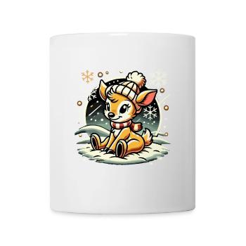 Winterliches Rentier Weihnachten Motiv - Tasse - Weiß - Vorne