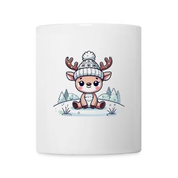 Mignon renne dans la neige Noël - Mug blanc - blanc - Devant