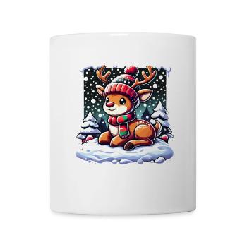 Cute Reindeer Christmas Winter Snow - Mug - white - Front
