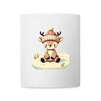 Cute Reindeer Christmas Winter Snow - Mug - white - Front