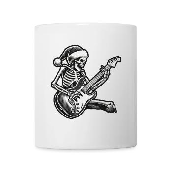 Guitare squelette rock avec chapeau de père Noël - Mug blanc - blanc - Devant