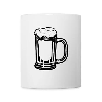 Bier Glas Symbol - Tasse - Weiß - Vorne