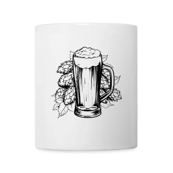 beer glass hops malt beer - Mug - white - Front