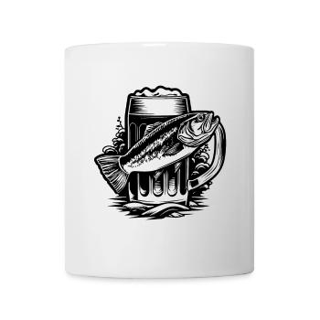 Verre de bière de pêche Bière de pêcheur - Mug blanc - blanc - Devant