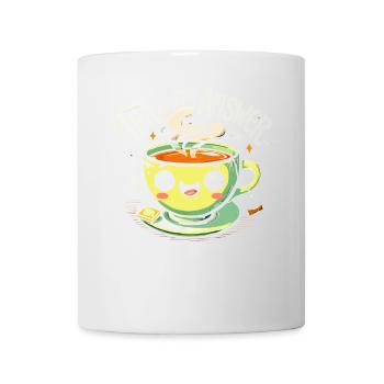 Tee ist die Antwort Was war die Frage - Tasse - Weiß - Vorne