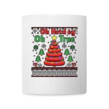 Hot Dog Christmas Tree ugly Weihnachts Weihnachten - Tasse - Weiß - Vorne