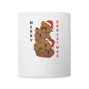 Quokka Weihnachtsbaum Weihnachts Tiere Quokkas - Tasse - Weiß - Vorne