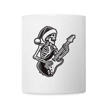 Rockender Weihnachtsskelett Gitarrist - Tasse - Weiß - Vorne