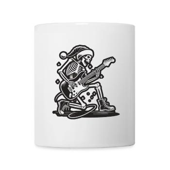 Squelette Noël Rocker avec guitare électrique - Mug blanc - blanc - Devant