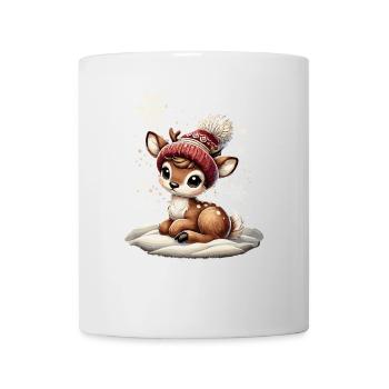 Renne de Noël vintage mignon mignon faon - Mug blanc - blanc - Devant